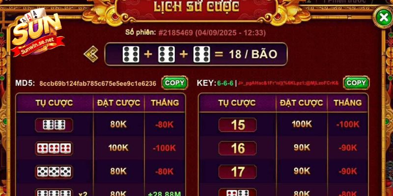 Ảnh Tài Xỉu Sunwin - Minh Họa Chân Thực Sân Chơi Xanh Chín 7 Thông tin về các phiên chơi được mô tả chi tiết